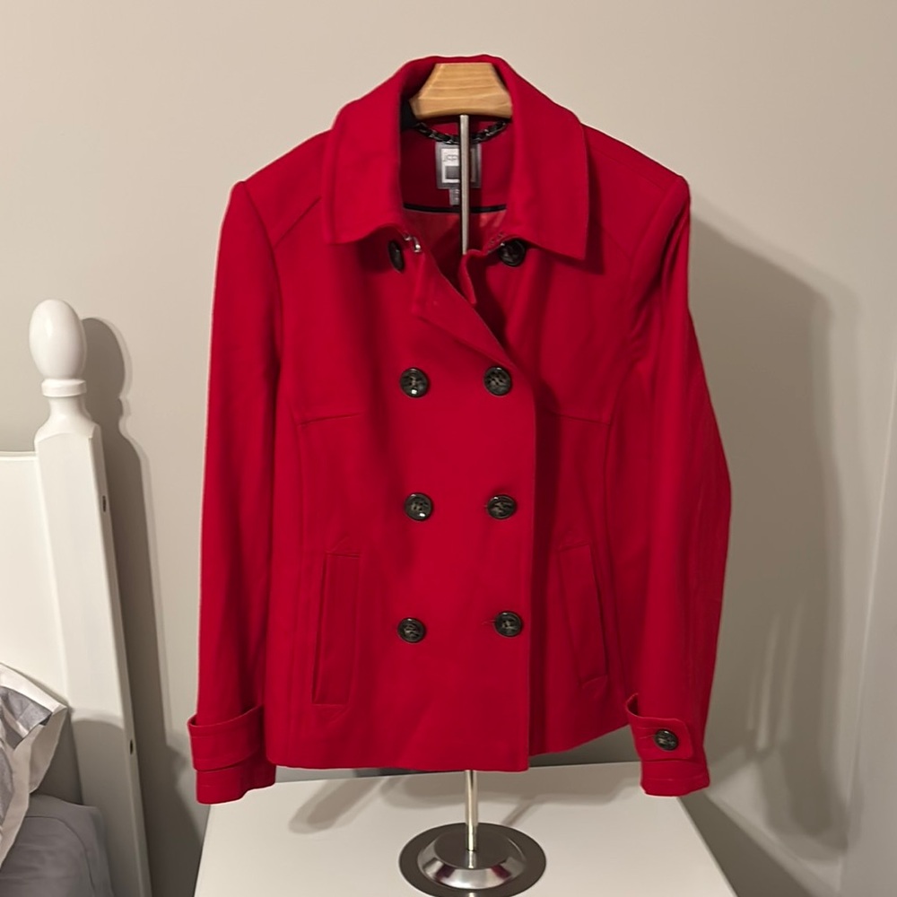 Women's Red Double-Breasted Jacket